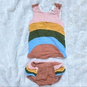 Hannah Andersson 3-6M organic cotton two piece with ruffle bloomers